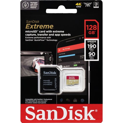 San Disk microSDXC V30 A2 128GB Extreme A2 C10 V30 UHS-I U3 Cijene