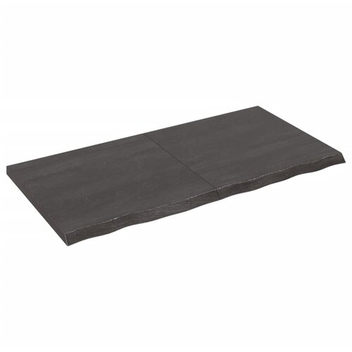 VidaXL Stenska polica temno siva 120x60x4 cm obdelana trdna hrastovina Slike