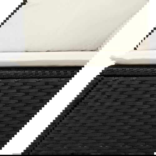 vidaXL 6-dijelni Vrtni Sofa Set s Jastučićima Crni Poli Ratan Akacija Cene