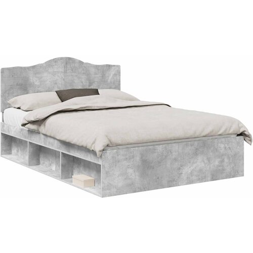 vidaXL konstrukcija postelje beton 140 x 190 cm masivno borovo les, (5000102358) Cene