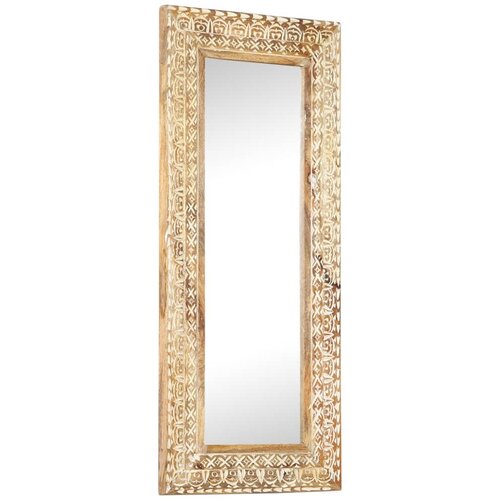  Ručno izrezbareno ogledalo 110 x 50 x 2,6 cm masivno drvo manga Slike