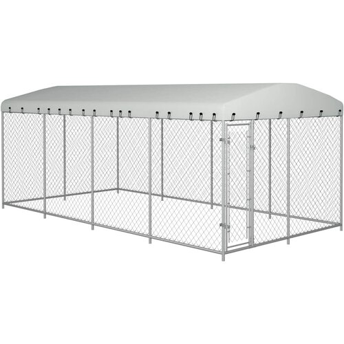 vidaXL zunanji pasji boks s streho 7,6x3,8x2,3 m Cene