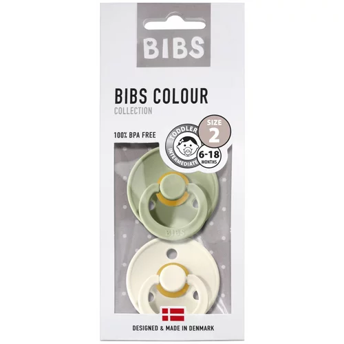 Bibs duda varalica - lateks Colour (okrugle) - Ivory/Sage (vel.2) BIBS-IVS-2 sage/ivory