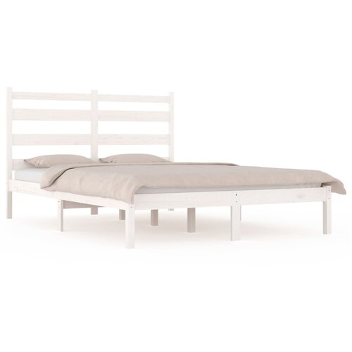 Maison Chic Posteljni okvir - Dvoposteljna postelja - Zakonska postelja bel iz trdne borovine 120x200 cm-J10000, (21767709) Cene