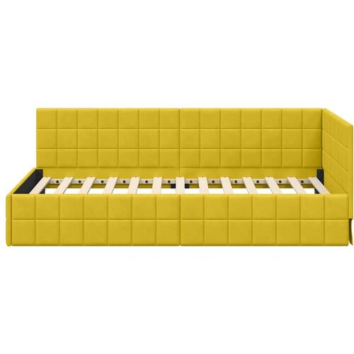VidaXL Kutni okvir kreveta s uzglavljem Žuta 100 x 200 cm Bar&amp;scaron;un Slike