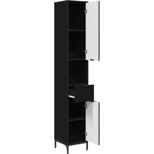  Kupaonski ormar Crna 31 5 x 33 x 190 cm - Crna Slike
