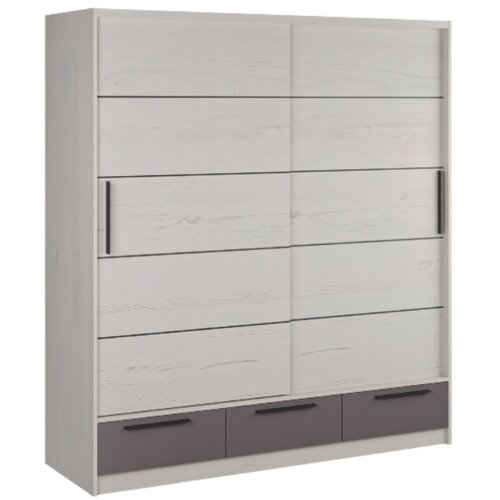 Matis Lara 200 Garderober, 200x62x220, Snežni hrast-antracit Slike