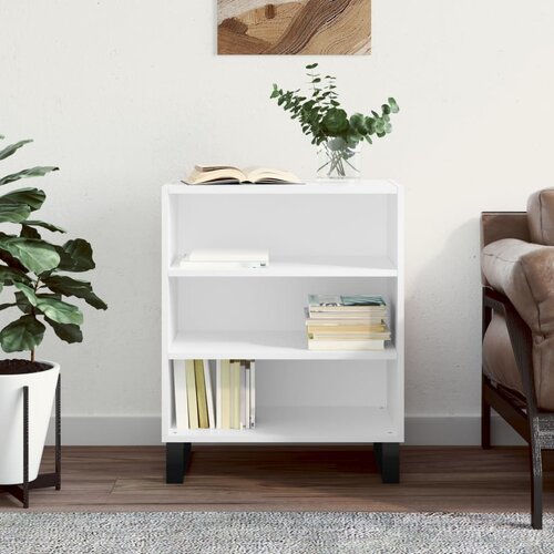 VidaXL Komoda bela 57x35x70 cm inženirski les Slike