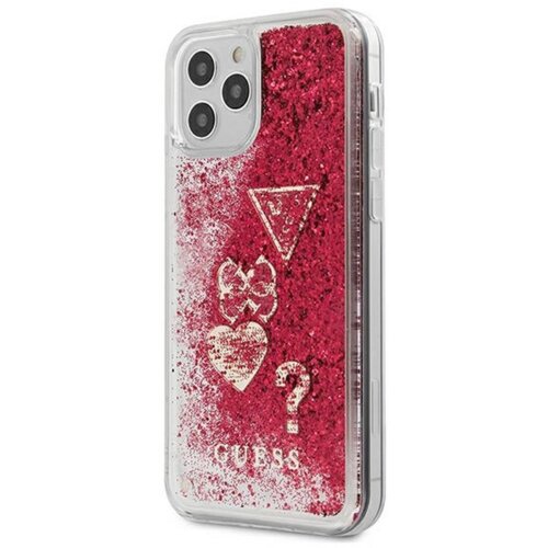 Maska Guess Faceplate Liquid Glitter za iPhone 12/12 Pro (6.1) pink. Slike