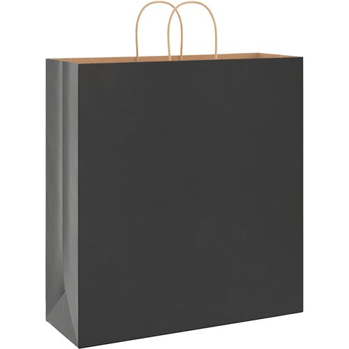  Papirnate vrećice 250 kom s ručkama crne 45x17x48 cm Slike