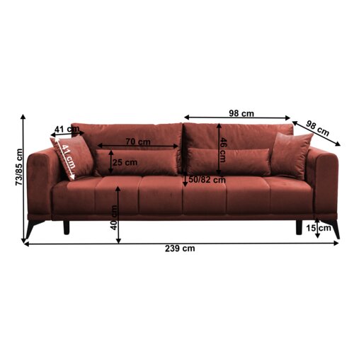 Kondela Raztegljiv kavč, terakota, GRACE BIG SOFA Slike