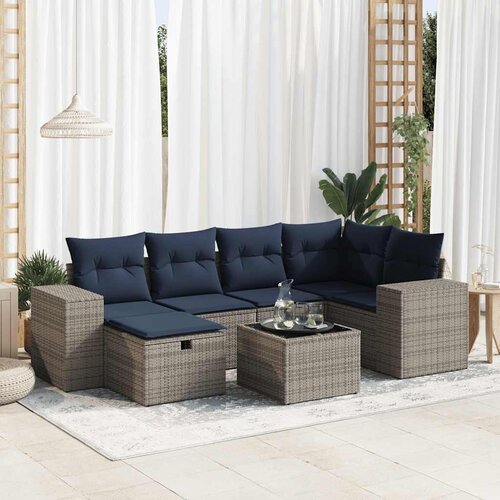 vidaXL 7-dijelni set vrtnih sofa sivi od poliratana Cijene