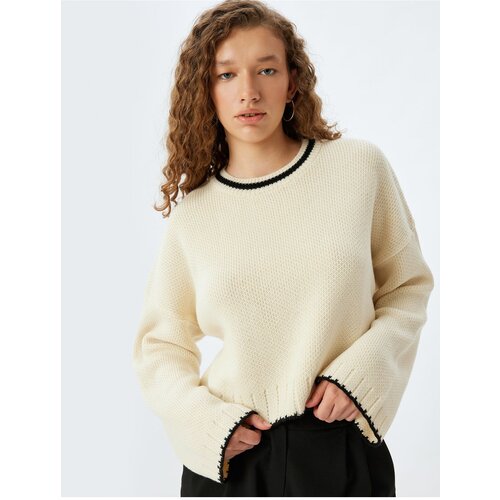 Koton Crew Neck Piping Comfortable Knitted Sweater Slike