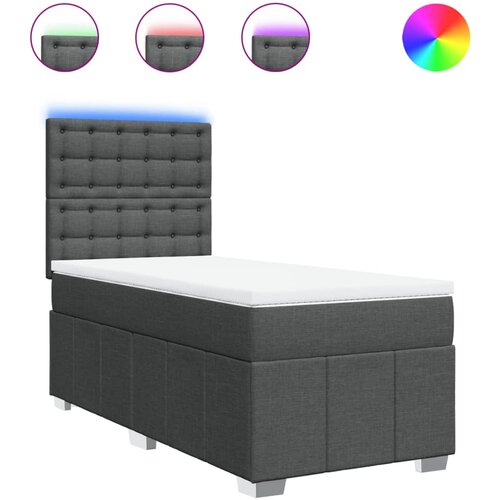 Maison Chic Box spring postelja - Vzmetna postelja z vzmetnico temno siva 80x200 cm blago SL11802, (21907547) Cene