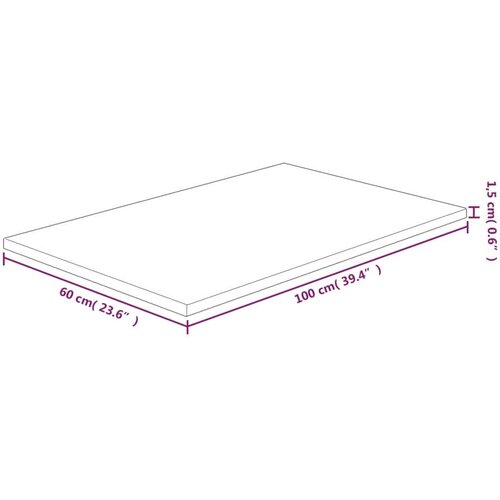 vidaXL Kopalni&scaron;ki pult temno rjav 100x60x1,5 cm trdna hrastovina Cene