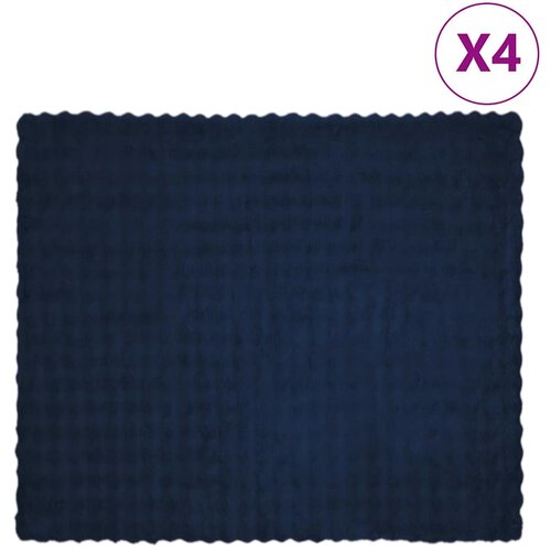 vidaXL Dežnik iz umetnega zajčjega krzna 4 pcs Morsko modra Cene
