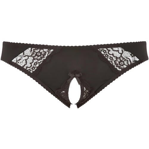 Cottelli Plus Size - Čipkasto odprto spodnje perilo (črno) - 2XL Cene