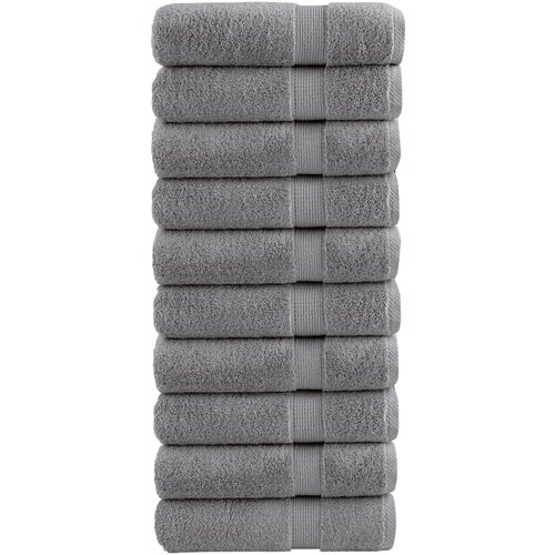 VidaXL Ručnici za ruke 10 kom sivi 50 x 100 cm 600 gsm 100 % pamuk Slike