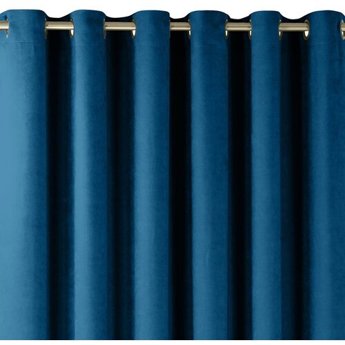  Curtain MILANA color indigo style classic golden gold metal eyelets chenille 420x300 HOMEDE Slike