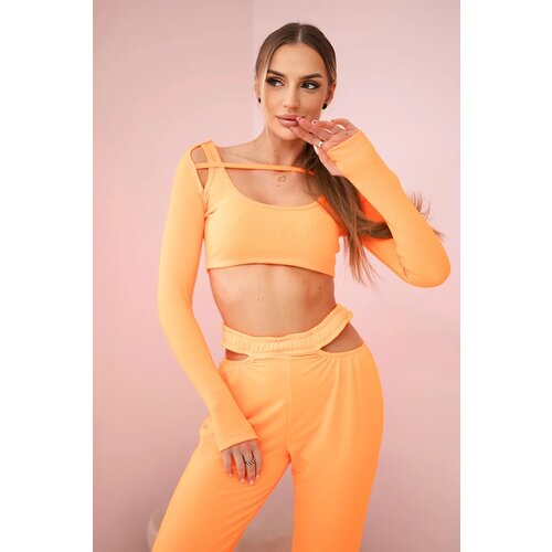 Kesi Complete with blouse top orange neon Cene