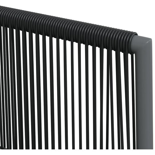  Vrtne stolice s jastucima 6 kom crne 54x60,5x83,5 cm poliratan Slike