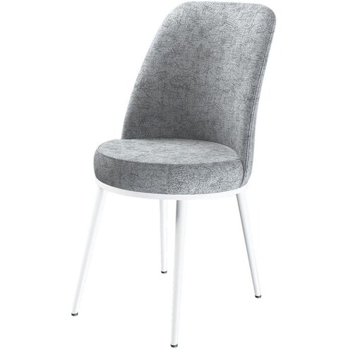 Hanah home set trpezarijskih stolica Dexa 2 kom, siva tkanina Babyface, bele metalne noge Cene