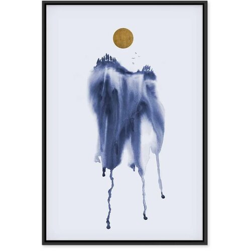  Slika - Forest in Watercolors (1-part) - Blue Hue Landscape Abstraction 80x120 Slike