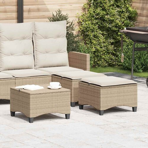  Vrtni tabure s jastucima 2 kom bež 55x55x36 cm poliratan Slike