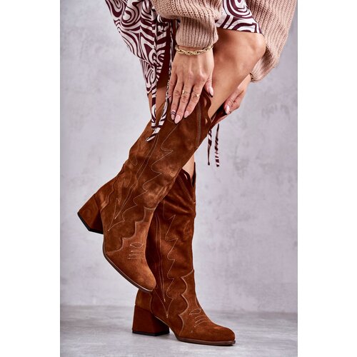 Kesi Suede high boots Brown Andreia Slike