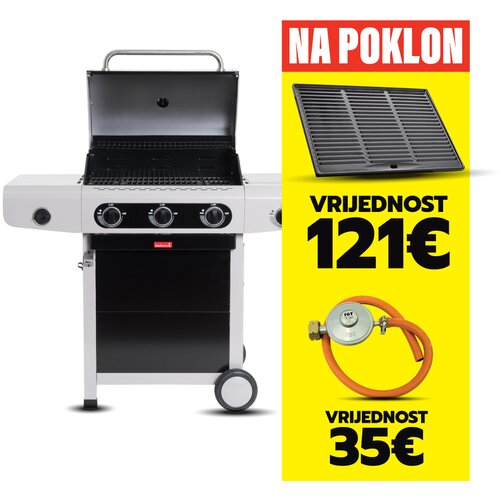 Barbecook Siesta 310 Black Edition plinski ro&scaron;tilj + plancha + plinski regulator s crijevom Cijene