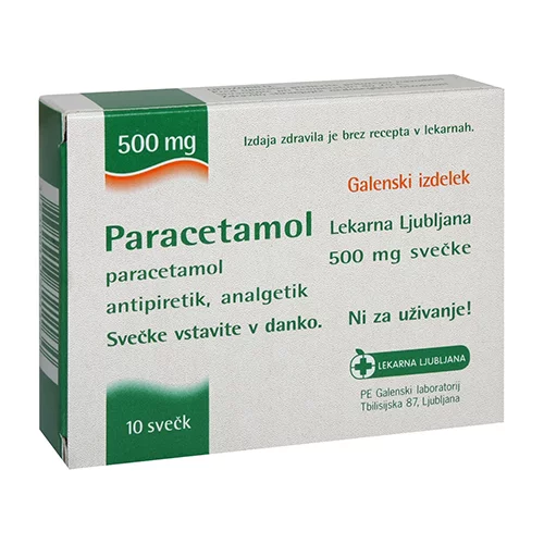  Lekarna Ljubljana Paracetamol 500 mg, svečke