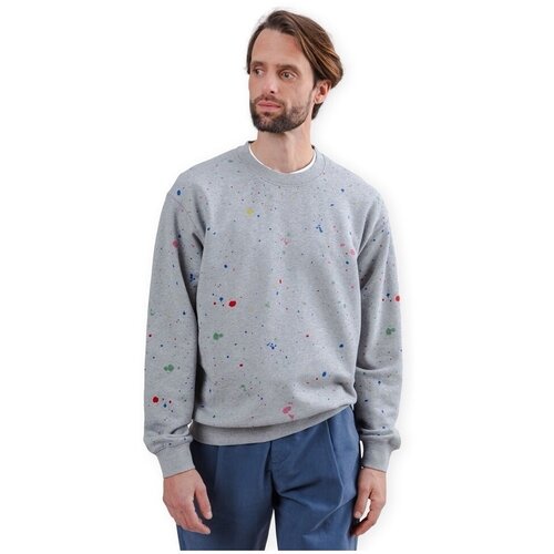 Brava Fabrics Puloverji Splash Paint Rounded Sweatshirt - Grey Siva Slike