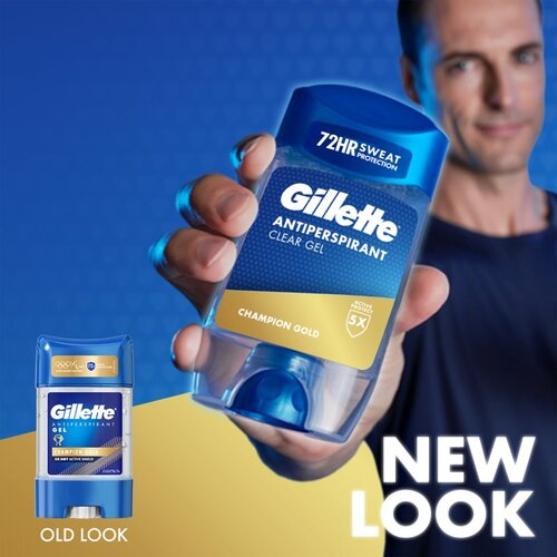 Gillette Champion Gold Antiperspirant Clear Gel antiperspirant gel za mo&amp;scaron;ke 70 ml Slike