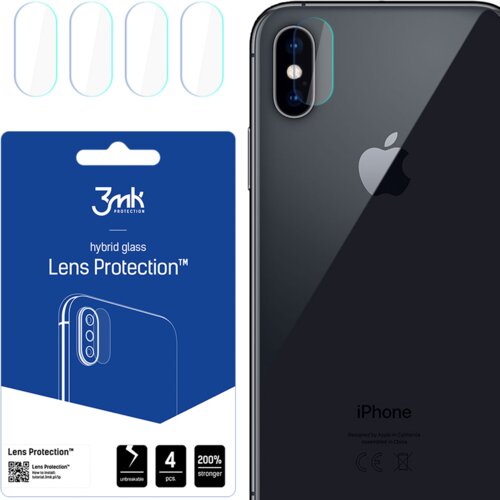 3mk 4x Staklo za kameru za Apple iPhone XS - Prozirna Slike