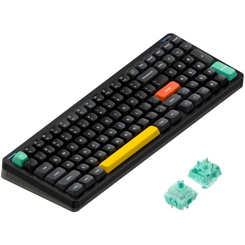 Nuphy Halo96 V2 QMK/VIA Brezžična Mehanska Tipkovnica Obsidian Black / Mint (37gf), (22126150) Cene