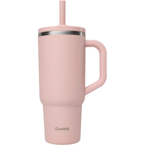 Qwetch Travel Cup with leakproof lid - 900 ml - Pastel rose Cene