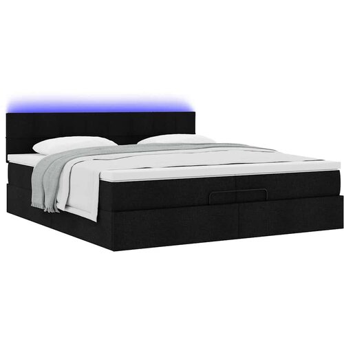 VidaXL Otomanski okvir kreveta s madracima crni 200x200cm od tkanine Slike
