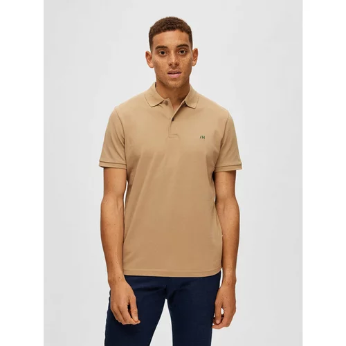 Selected Homme Polo majica 16087839 Bež Regular Fit