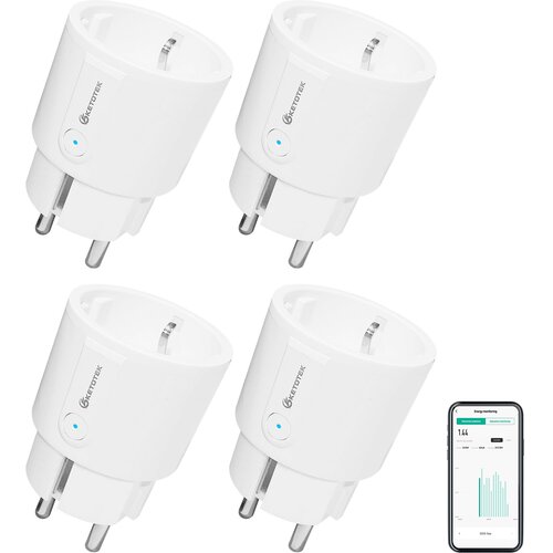 KETOTEK 4x pametna WiFi vtičnica z merjenjem porabe 10A Slike