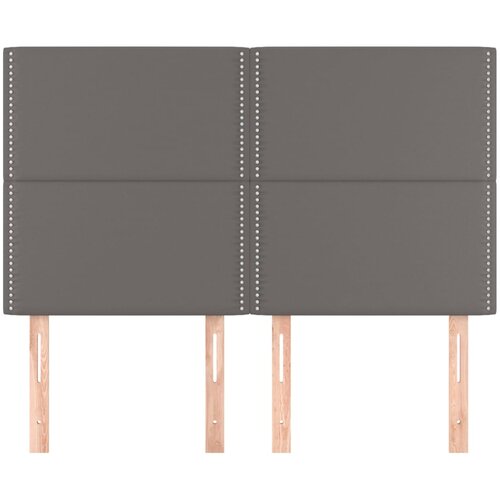  Uzglavlje sivo 144x5x118/128 cm umjetna koža Slike