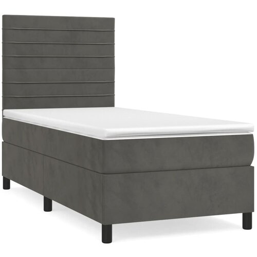 Maison Chic Box spring postelja - Vzmetna postelja z vzmetnico temno siv 90x190 cm žamet SL653, (21909099) Cene