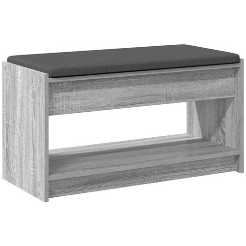  Klupa za hodnik s jastukom Sivi Sonoma 83 x 38 x 45 cm - Sivi Sonoma 83 cm Slike