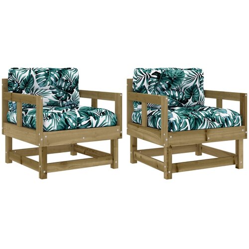 Maison Chic Vrtni stoli - Stol za vrt z blazino 2 kosa impregnirana borovina JS2546, (21876554) Slike