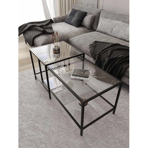 Hanah home Perla set klub stolova, crna / providno staklo Slike