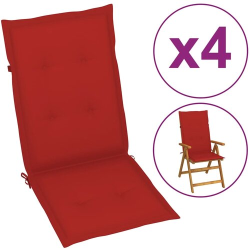 vidaXL Blazine za vrtne stole 4 kosi rdeče 120x50x3 cm Cene