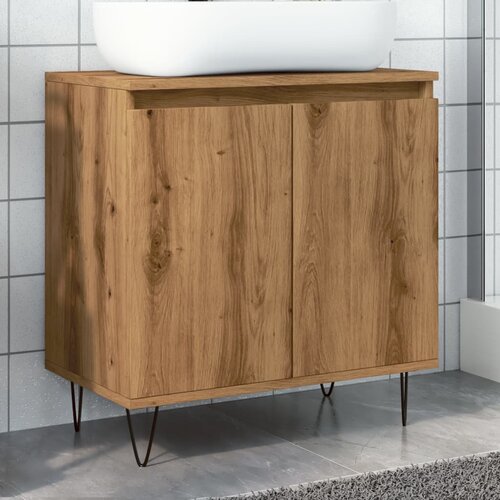 vidaXL Kopalniška omarica artisan hrast 58x33x60 cm inženirski les Cene