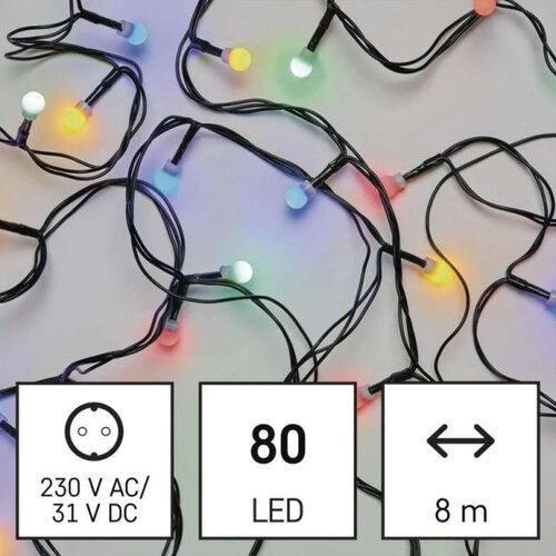  LED spoljni niz, 80 LED, 8 režima, 13 m, vi&amp;scaron;ebojni, IP44 Slike