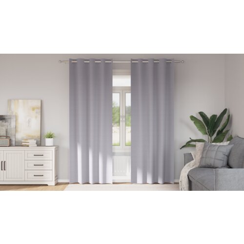 VidaXL Zavese z zavesami 2 pcs Metalno siva 260 x 140 cm Poliester Slike