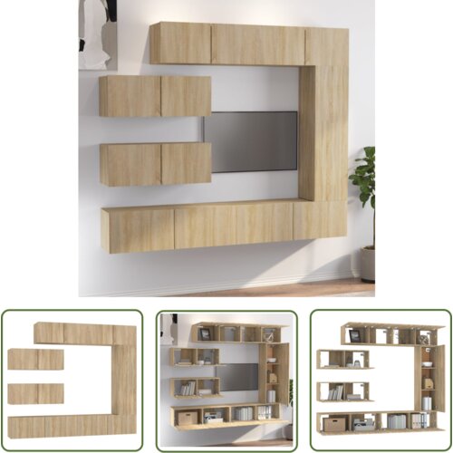 The Living Store Komplet TV omaric 7-delni sonoma hrast inženirski les - Komplet TV Omaric, (21738374) Cene