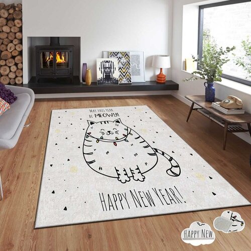 Conceptum Hypnose Tepih sa novogodi&scaron;njim motivima Asr-Crpt-68, Pravougaoni, 100 x 140 cm, Bež Cijene